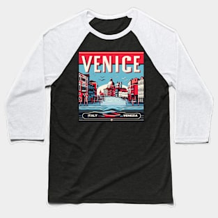 Venice Travel Retro Poster Baseball T-Shirt